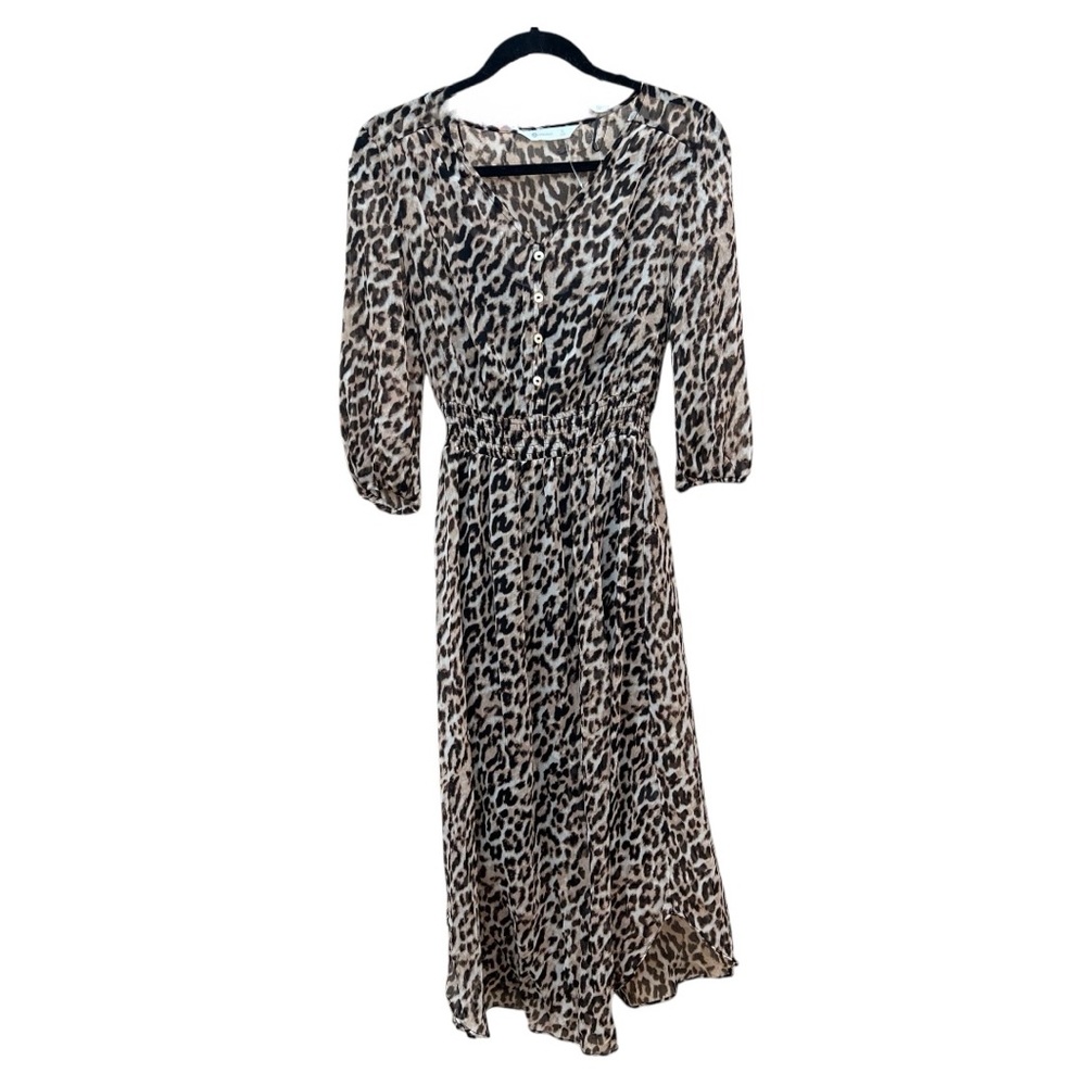 B Colletion Leopard Print Midi Dress Size 6